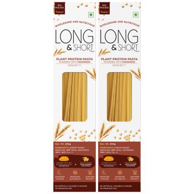 Long & Short: Spaghetti Plant Protein Chickpeas Pasta - Pack of 2 (250gm Each)