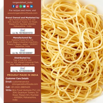 Long & Short: Spaghetti Plant Protein Chickpeas Pasta - Pack of 2 (250gm Each)