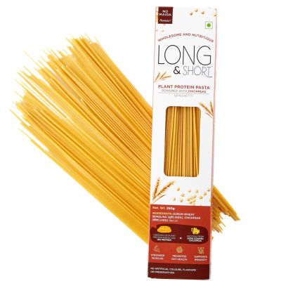 Long & Short: Spaghetti Plant Protein Chickpeas Pasta - Pack of 2 (250gm Each)