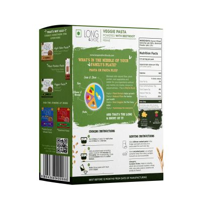 Long & Short: Penne Veggie Beetroot Pasta - Pack of 2 (250gm Each)