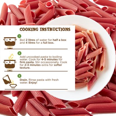 Long & Short: Penne Veggie Beetroot Pasta - Pack of 2 (250gm Each)