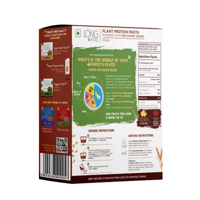 Long & Short: Penne Plant Protein Red Kidney Bean Pasta - Pack of 2 (250gm Each)