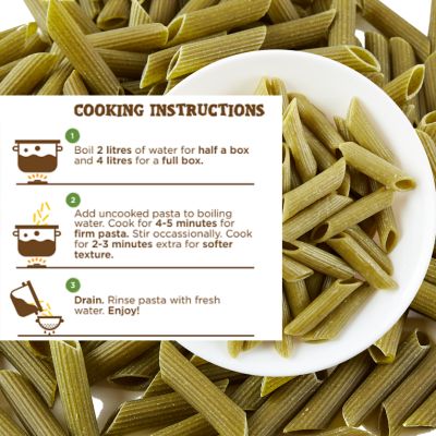 Long & Short: Penne Veggie Spinach Pasta - Pack of 2 (250gm Each)