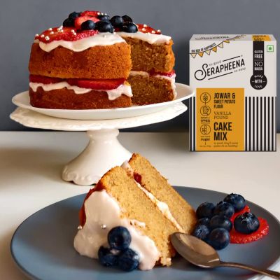 Serapheena: Vanilla Pound Jowar and Sweet Potato Flour Cake Mix - 375gm