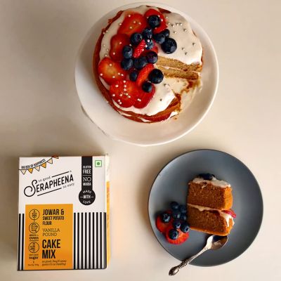 Serapheena: Vanilla Pound Jowar and Sweet Potato Flour Cake Mix - 375gm