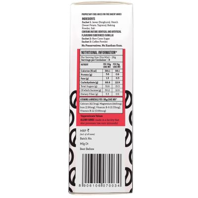 Serapheena: Cocoa Heaven (200gm), Vanilla Pound (185gm), Espresso Coffee (205gm) & Cinnamon Spice (200gm) Jowar and Sweet Potato Flour Cake Mix - Pack of 4
