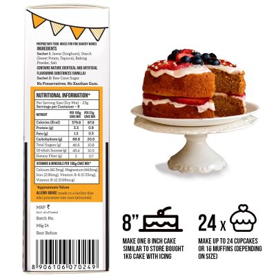 Serapheena: Cocoa Heaven (200gm), Vanilla Pound (185gm) & Espresso Coffee (205gm) Jowar and Sweet Potato Flour Cake Mix - Pack of 3