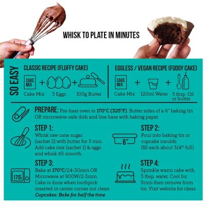 Serapheena: Cocoa Heaven Jowar and Sweet Potato Flour Cake Mix - Pack of 2 (200gm Each)