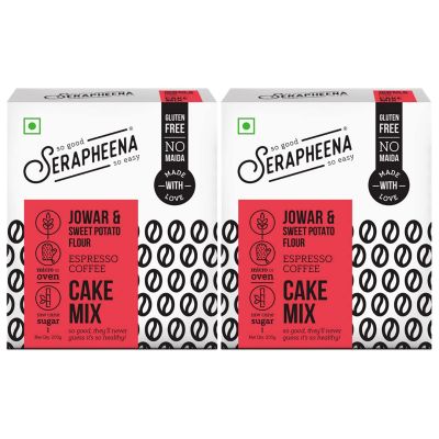 Serapheena: Espresso Coffee Jowar and Sweet Potato Flour Cake Mix - Pack of 2 (205gm Each)