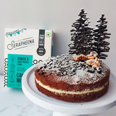 Serapheena: Cocoa Heaven (400gm), Vanilla Pound (375gm) Jowar and Sweet Potato Flour Cake Mix - Pack of 2