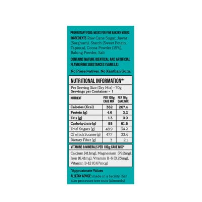 Serapheena: Cocoa Heaven Jowar and Sweet Potato Flour Cake Mix - Pack of 3 (70gm Each)