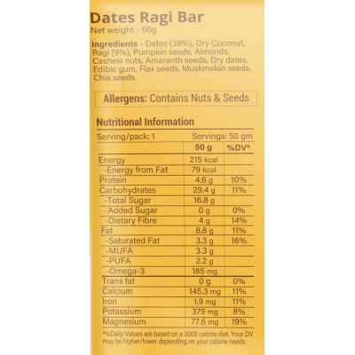 Mighty Millets: Dates Ragi Bars - Pack of 10