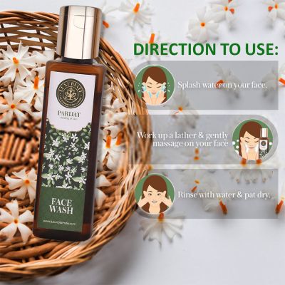 Luxuriate : Parijat Face Wash for Healing of Skin & Cleanser for Glowing Skin for Men and Women - 100 ml