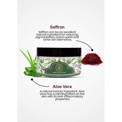 Luxuriate: 100% Pure Natural Organic Aloe Vera Saffron Strands Gel for Enhances Complexion- 100 gm