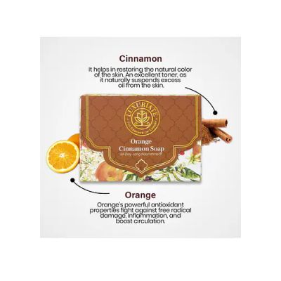 Luxuriate: Naturally Orange and Cinnamon Refreshing Handmade Soap  - 125 gm