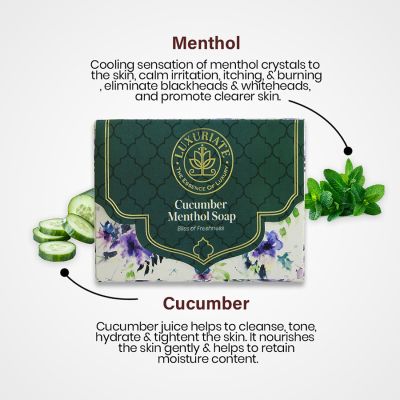 Luxuriate: Cucumber and Menthol Soap Bar for Freshness for Men and Women - 125 gm