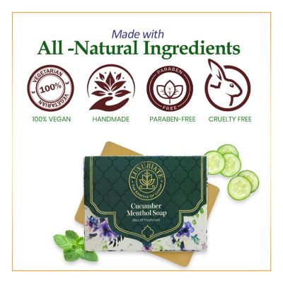 Luxuriate: Cucumber and Menthol Soap Bar for Freshness for Men and Women - 125 gm