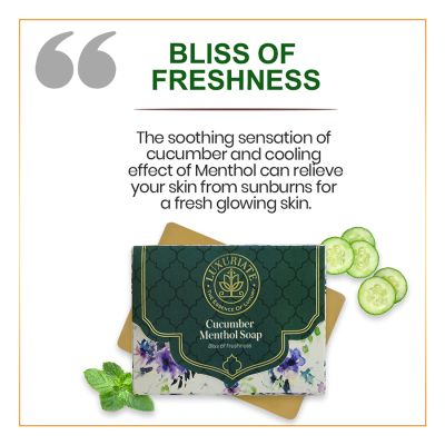 Luxuriate: Cucumber and Menthol Soap Bar for Freshness for Men and Women - 125 gm