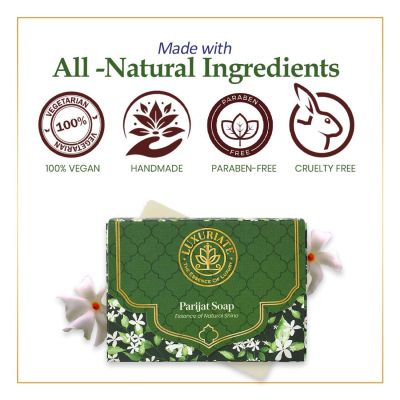 Luxuriate: Parijat Essence of Natural Shine Soap Bar for Men and Women- 125gm