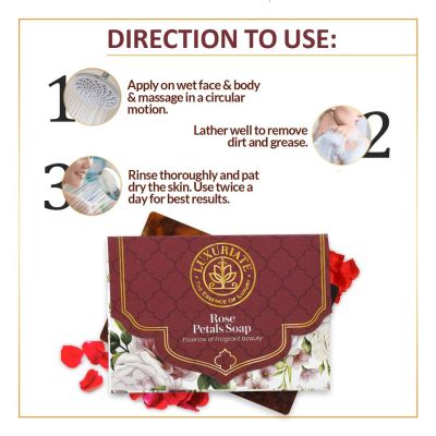 Luxuriate : Rose Essence of Fragrant Beauty Soap Bar for Men and Women - 125gm
