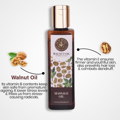 Luxuriate: Natural Walnut/Akhrot Oil for all Skin - Anti-aging for Shiny Hair Growth- Face & Body - 100ml
