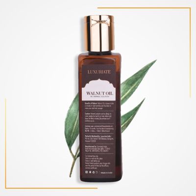 Luxuriate: Natural Walnut/Akhrot Oil for all Skin - Anti-aging for Shiny Hair Growth- Face & Body - 100ml