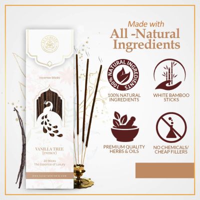 Luxuriate : Vanilla Fragrance Natural and Non-Toxic Incense Sticks - Contains 20 Incense Sticks