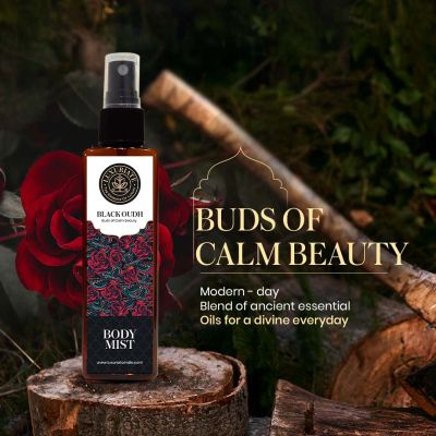 Luxuriate : Black Oudh Fragrance Body Mist- Unisex With Buds of Calmbeauty - 100ml