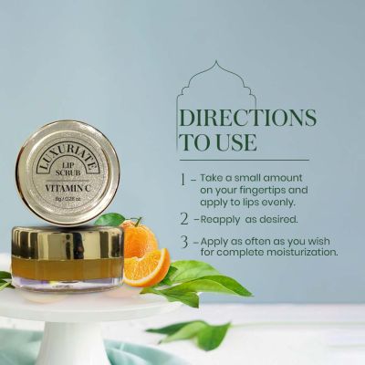 Luxuriate: Vitamin C Lip Scrub for Unisex - 8gm