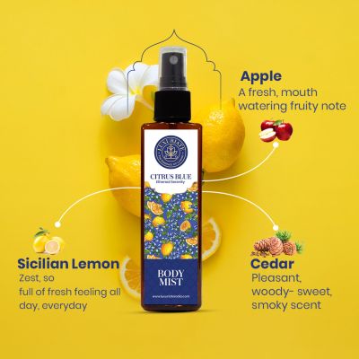 Luxuriate : Citrus Blue Mist Fragrance Body Mist Men & Women With Ethereay Serenity - 100ml