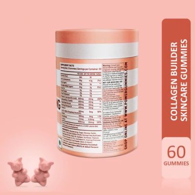 Power Gummies: Jaw Dropping Skin Gummies with Vitamin C & collagen - 60 Gummies - Pack of 2