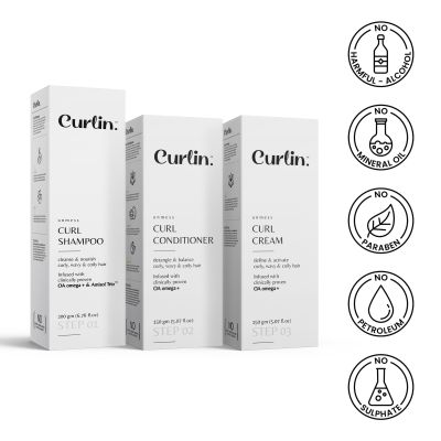 Curlin: Curlin Shampoo + Conditioner + Curl Ceam - Essential Trio Pack