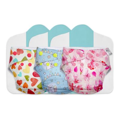 Superbottoms: Cloth Diapers for babies - Cloth Diaper Combo Pack of 3 Freesize UNO- New Version, Reusable