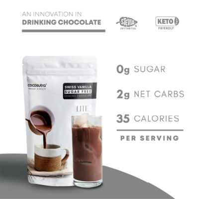 Cocosutra: Swiss Vanilla Sugar-Free Drinking Chocolate Mix - 200gm