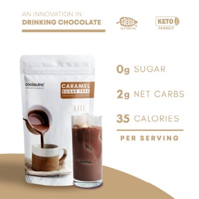 Cocosutra: Caramel Sugar-Free Drinking Chocolate Mix - 200gm