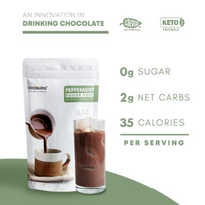 Cocosutra: Peppermint Sugar-Free Drinking Chocolate Mix - 200gm