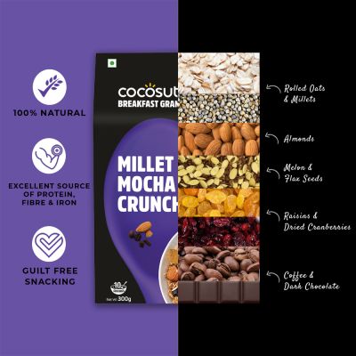 Cocosutra: Millet Mocha Crunch Granola - 300gm