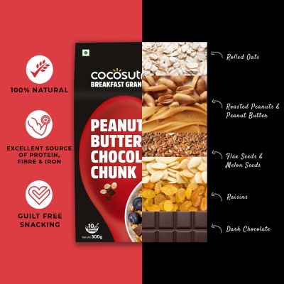 Cocosutra: Peanut Butter Chocolate Chunk Granola - 300gm