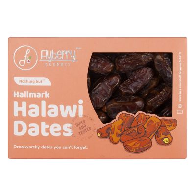 Flyberry Gourmet: Halawi Dates (Khajoor/Khajur) 800g (Pack of 2, 400g Each) | 100% Natural | Rich in Calcium, Iron and Potassium | Instant Energy