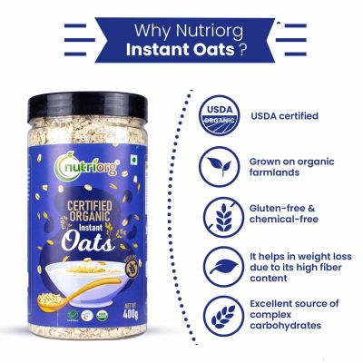 Nutriorg: Certified Organic Instant Oats - 400 gm