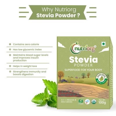 Nutriorg: Certified Organic Stevia Powder - 100 gm