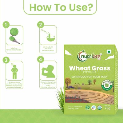 Nutriorg: Certified Organic Wheatgrass powder - 75 gm
