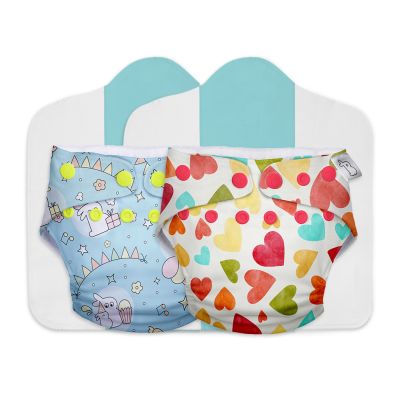 Superbottoms: Cloth Diapers for babies - Cloth Diaper Combo Pack of 2 Freesize UNO- New Version, Reusable