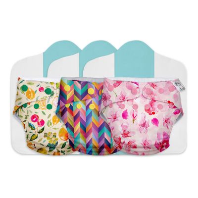 Superbottoms: Cloth Diapers for babies - Cloth Diaper Combo Pack of 3 Freesize UNO- New Version, Reusable