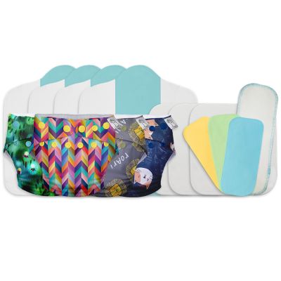 Superbottoms: Stash Builder Pack with 4 Freesize UNO- New version, Cloth diapers for babies from 0-3yrs