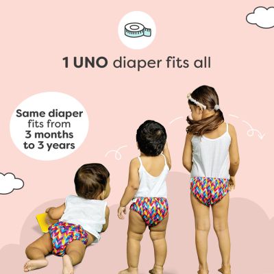 Superbottoms: Cloth Diapers for babies - Starter Pack with 2 Freesize UNO - New Version , Reusable