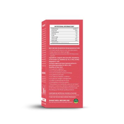 Nutriorg: Aloevera Strawberry Juice - 500 ml