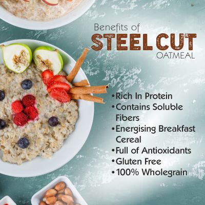 Nutriorg: Gluten Free Raw Steelcut Oats - 750 gm