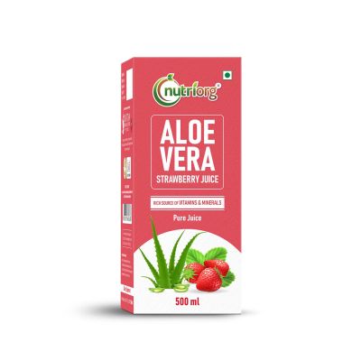 Nutriorg: Aloevera Strawberry Juice - 500 ml