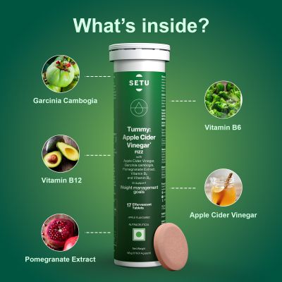 SETU: Tummy Apple Cider Vinegar Effervescent Tablets - 34 Tabs